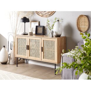 Steven coastal beach brown deals rattan media sideboard